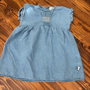 Cozmo Blue chambray Denim baby girl casual Dress